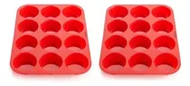 Comprar Pack x2 Molde Silicona Goma Horno Muffins Cupcakes X12 Reposteria Levys Bazar Apto Horno Freidora De Aire Freezer Desmolda Facil Antiadherente