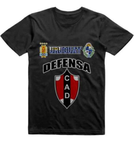 Remera Algodon Negra Uruguay Club Defensa Montevideo