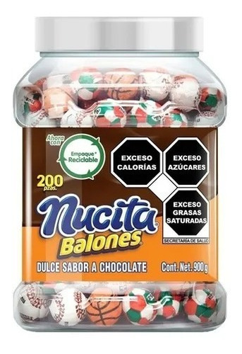 Nutresa Nucita Balones Dulce Sabor Chocolate 200pz 900gr