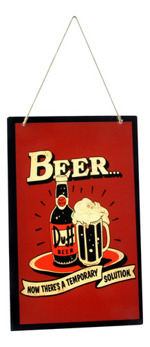 Quadros Decorativos Cerveja Cozinha Placa Ferro 20x30cm Vermelho