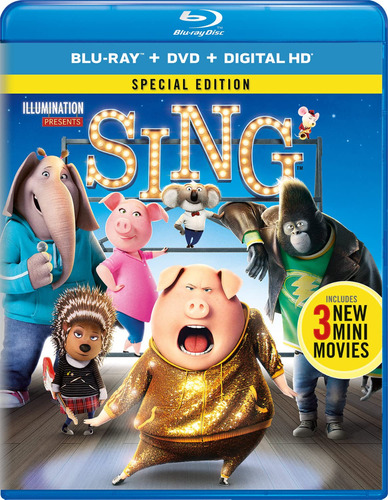 Pelicula Blu-ray - Sing - Edición Especial + 3 Mini Película