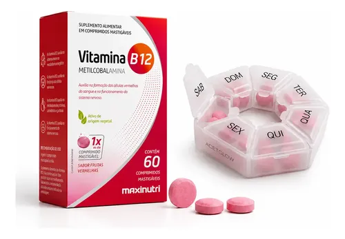 Maxinutri Vitamina B12 Metilcobalamina Mastigável Maxinutri 60 Comp F