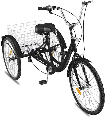 Triciclo Para Adultos De 20p Color Negro Marca Happibuy