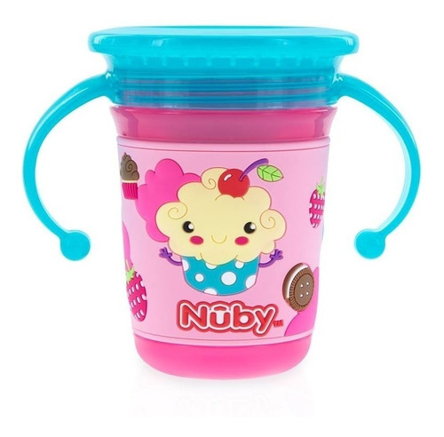 Vaso De Bebe Antivuelco Con Sorbete Nuby 270 Ml + 12 Meses