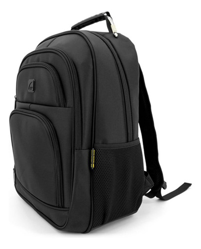 Mochila Porta Notebook Viaje Travel Blue Havnen Negra Color Negro Diseño De La Tela Liso