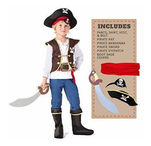 Spooktacular  - Disfraz De Pirata Para Niños Talla L
