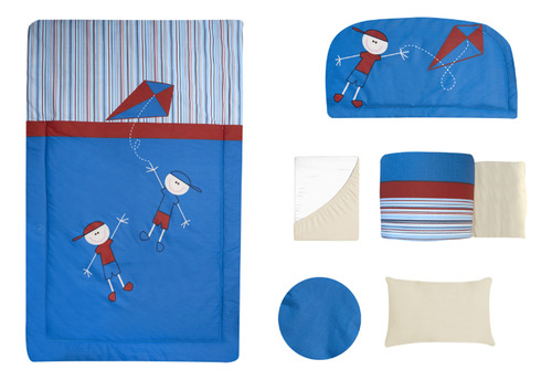 Set De Edredón 6 Pzas Chiqui Mundo Bebé Cama Cuna Corral Color Chiquitín