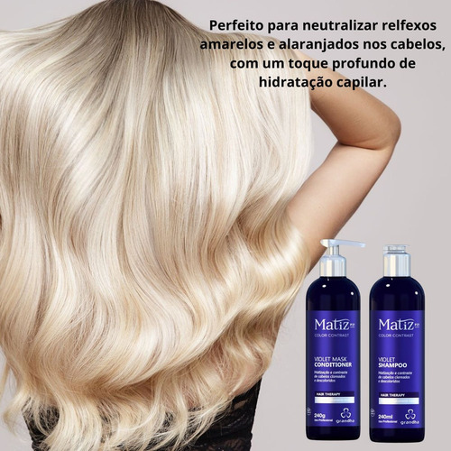 Combo Matizador Cond. E Shamp Cabelo Loiro 240 Ml Grandha