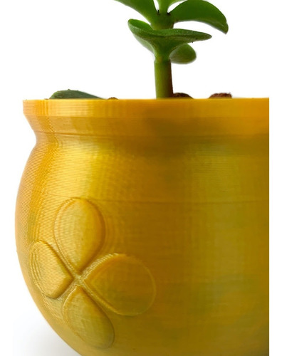 Maceta De Olla Dorada Miniatura