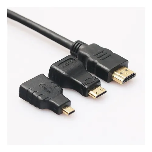 Kit Cable Hdmi 1.5 M Con Adaptadores Mini-hdmi/micro-hdmi