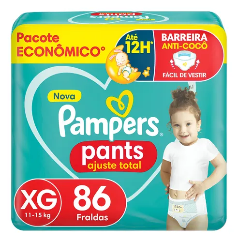 Fralda Pampers Pants Ajuste Total XG, 86 Unidades