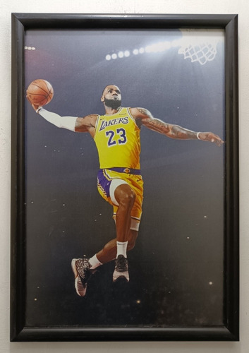 Lebron James Poster Enmarcado 50 X 35 Cms