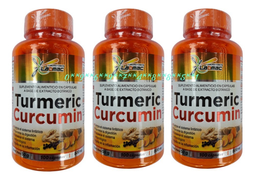 Turmeric Curcuma + Jengibre Pimienta Negra 2 Frascos Promo