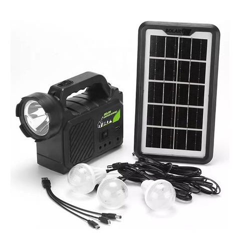 Kit Solar Camping 3 Ampolletas + Linterna Usb