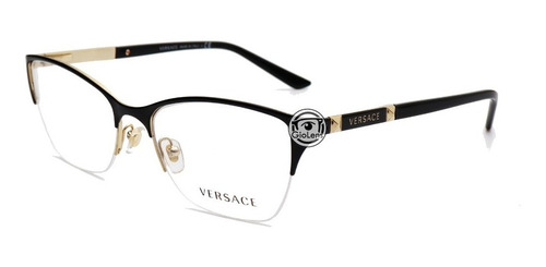 Lentes Versace Ve1218 1342 Black Gold  Oftalmico Original