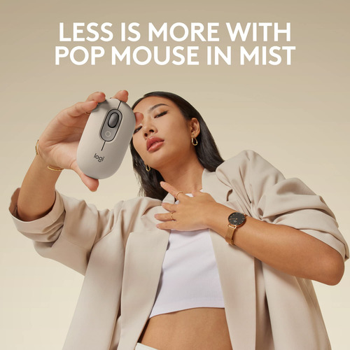 Mouse Sem Fio Logitech Pop Com Emojis Personalizáveis - Mist