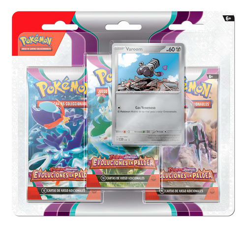 Pokemon Tcg: Paldea Evolved 3 Booster Packs & Varoom Español