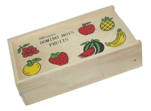 Domino Niños Frutas Juguete Didactico Madera Prescolar