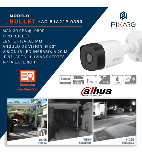 Imagen 5 de 10 de Kit 8 Camaras Seguridad 1080p Ext + Dvr Dahua 8 Canales P2p