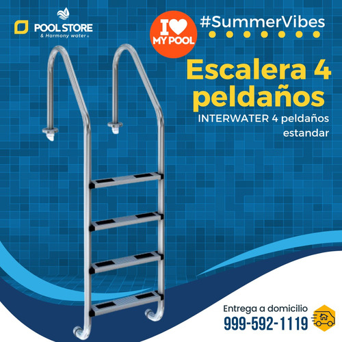 Escalera Para Piscina 4 Peldaños Interwater