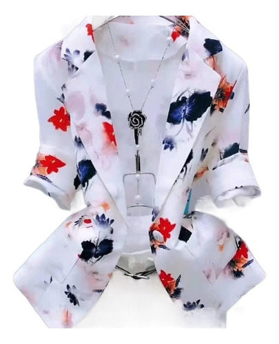 Chaqueta Con Estampado Floral Suit Tailor Para Mujer, Protec