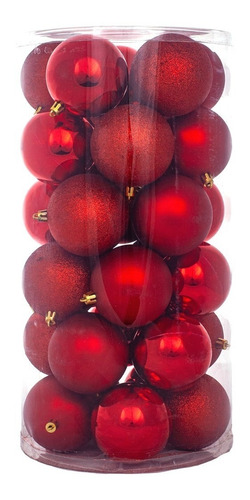 Esferas Navideñas Colgable 30 Pzs Plastico Arbol Navidad 8cm