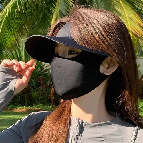 Máscara Facial Completa De Seda Helada, Algodón Transpirable
