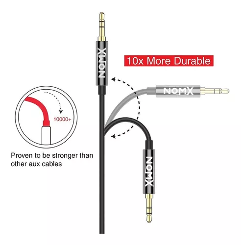 Cable De Aux Para El Coche Audio Cable Auxiliar 3 Pies Largo Durable Sin  Enredos