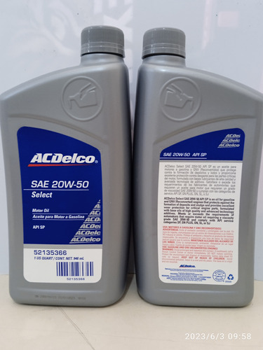 Lubricantes Acdelco 20w50 Mineral 