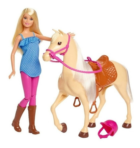 Imagem 1 de 8 de Boneca Barbie E Cavalo - Mattel Fxh13 Ms Sj