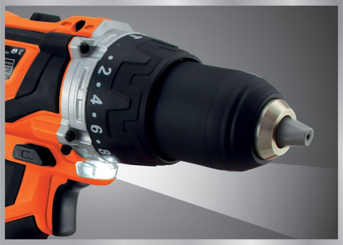 Imagen 9 de 9 de Taladro percutor atornillador inalámbrico de 13mm Dowen Pagio TPB1318P 18V + accesorios con maletín de transporte 220V 50Hz