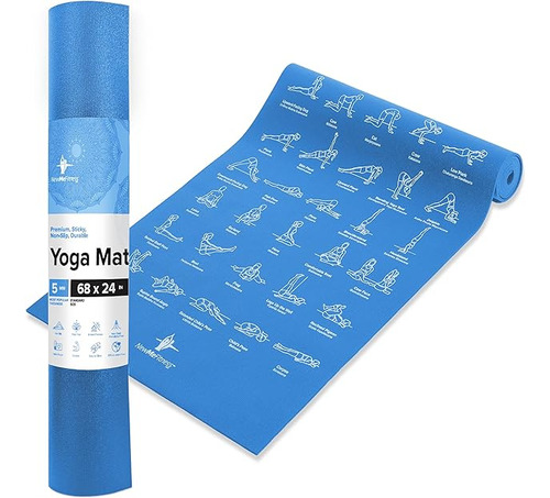 Newme Fitness Alfombrilla De Yoga Con Posturas Instructivas