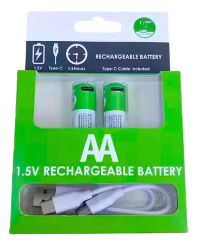 Pilas Recargables Deleex Aa 1.5v Usb Aa Cilíndrica