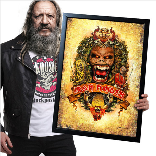 Poster Quadro Com Moldura Iron Maiden 22 A2 60x42cm