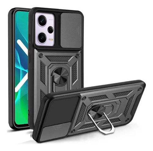 Estuche Protector Para Xiaomi Note 12 5g Negro 3 En 1