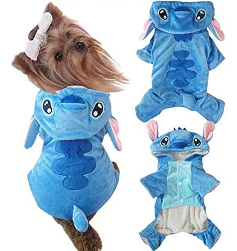 Ropa Para Mascotas Stitch, Abrigo Con Capucha, Chaqueta, Cha