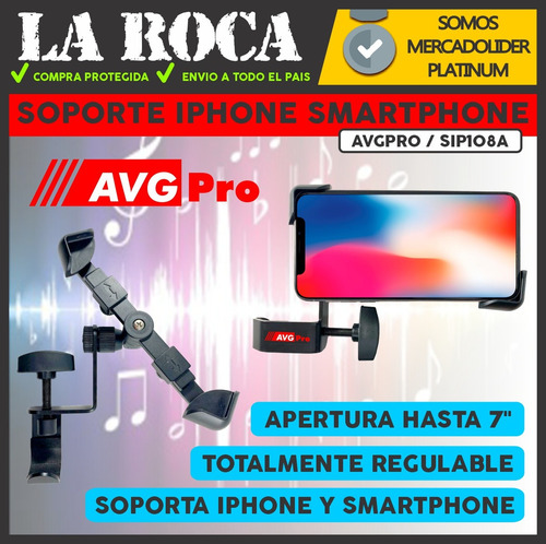 Imagen 3 de 10 de Soporte De Celular iPhone O Smartphone Pie Mic Sip108a Cuota