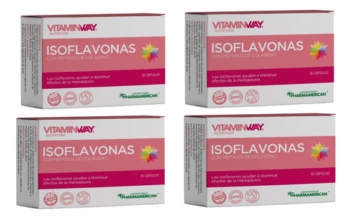Pack X 4 Isoflavona C/peptidos De Colageno Vitamin Way X 30