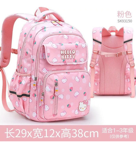 Hello Kitty Mochila Infantil Moda Desenho Animado Bolsa Color Rosa Saco Grande