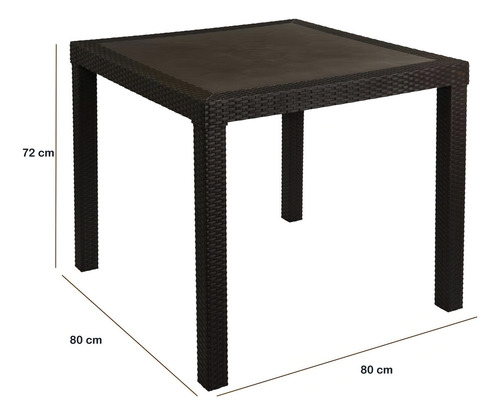 Mesa De Comedor Tipo Rattan Para Exterior E Interior Color Marrón
