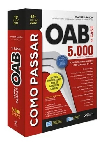 Livro Como Passar Na Oab 1ª Fase - 5000 Questões Comentada