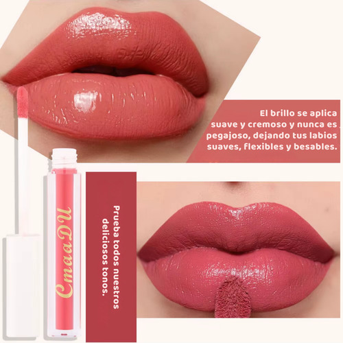 Set Labial Gloss Alta Pigmentación Colores Larga Duración