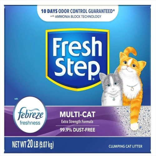 Arena Gatos Fresh Step Antiolor Aglomerante 20 Lb Febreze