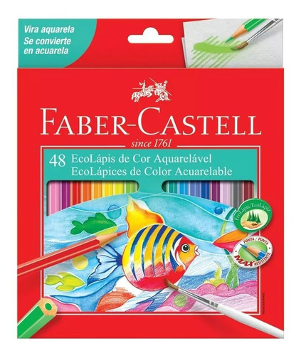 Lápis De Cor Aquarelável 48 Cores - Faber-castell