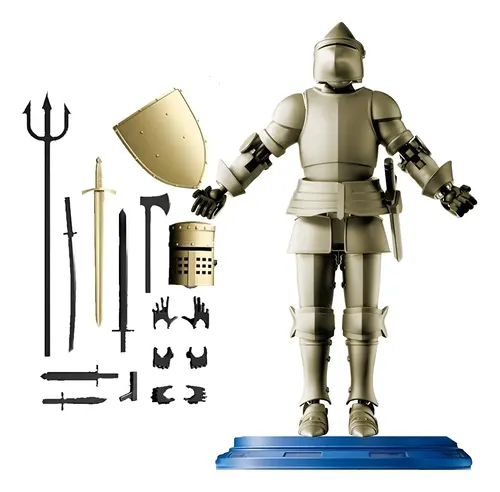 Figura De Acción De Caballero Medieval – Multiarticulada Con Base, Juntas Móviles Y Giro De 360°, Decoración De Escritorio Y Juguete