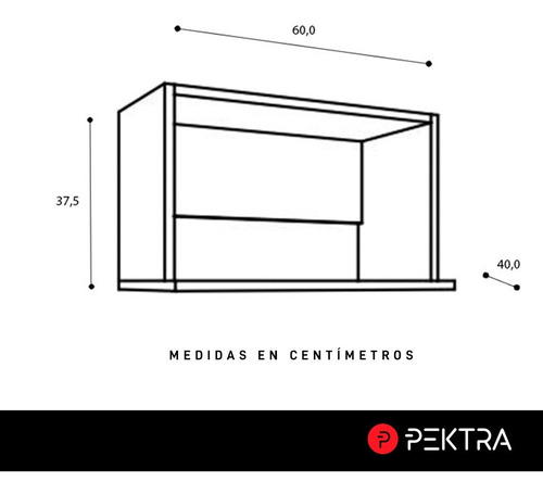 Imagen 3 de 9 de Alacena Para Microondas Mueble Cocina 60 Cm Blanco Melamina