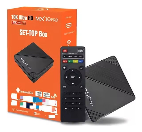 Convertidor Tv Box Smart 10k Android Ultra Hd Negro Estándar