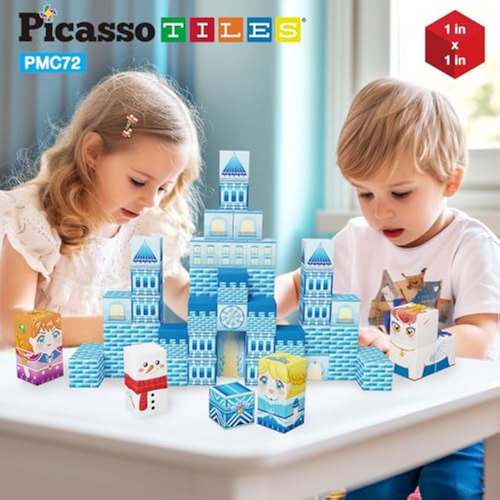 Cubo Magnético Picassotiles Con Temática De Hielo Invernal,