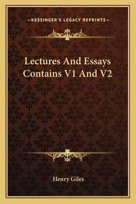 Libro Lectures And Essays Contains V1 And V2 - Giles, Henry