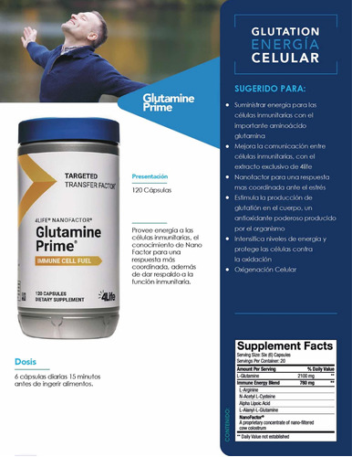 Glutamine Prime / Glutamina Premium Con Arginina Y Nanotf